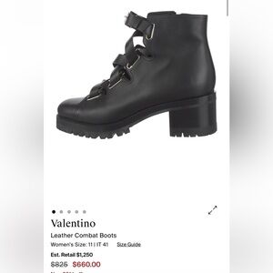 Valentino Black Lace Up Boots